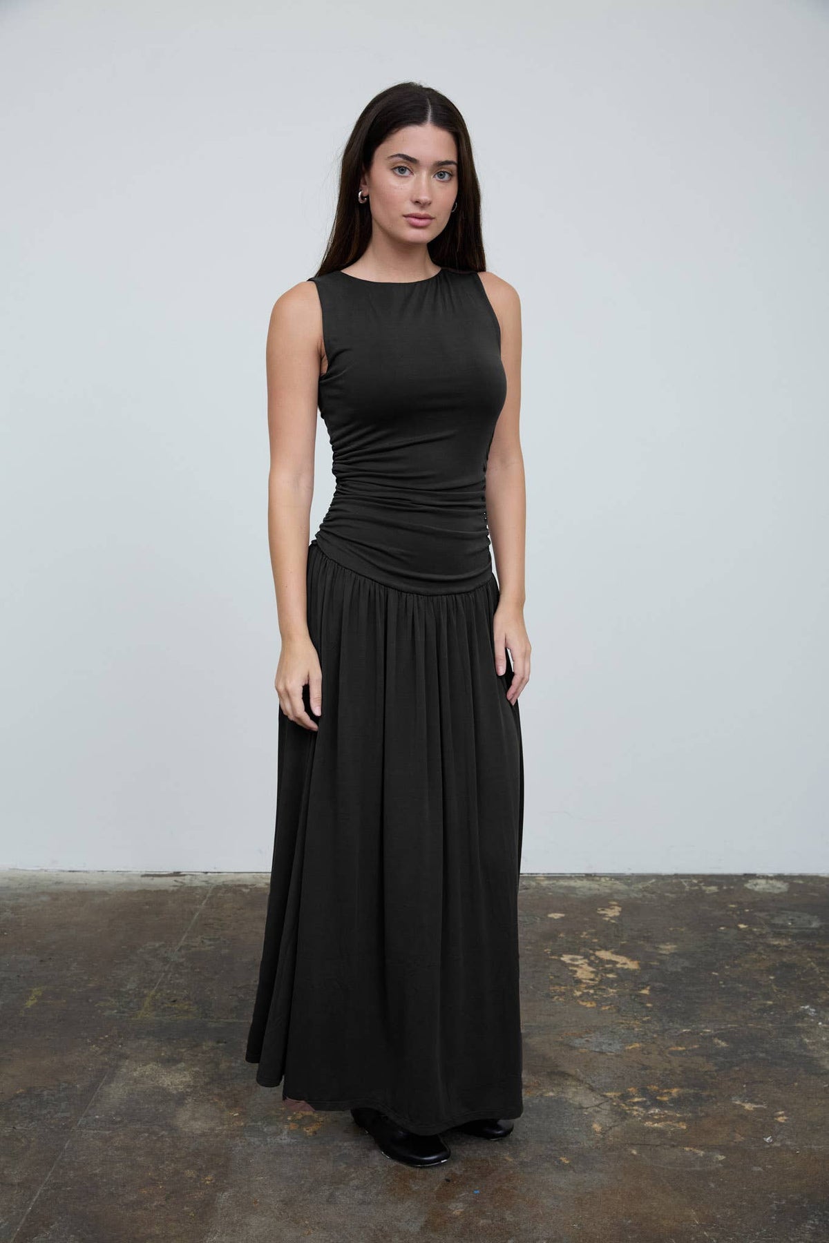 Brown Bodice Sleeveless Maxi
