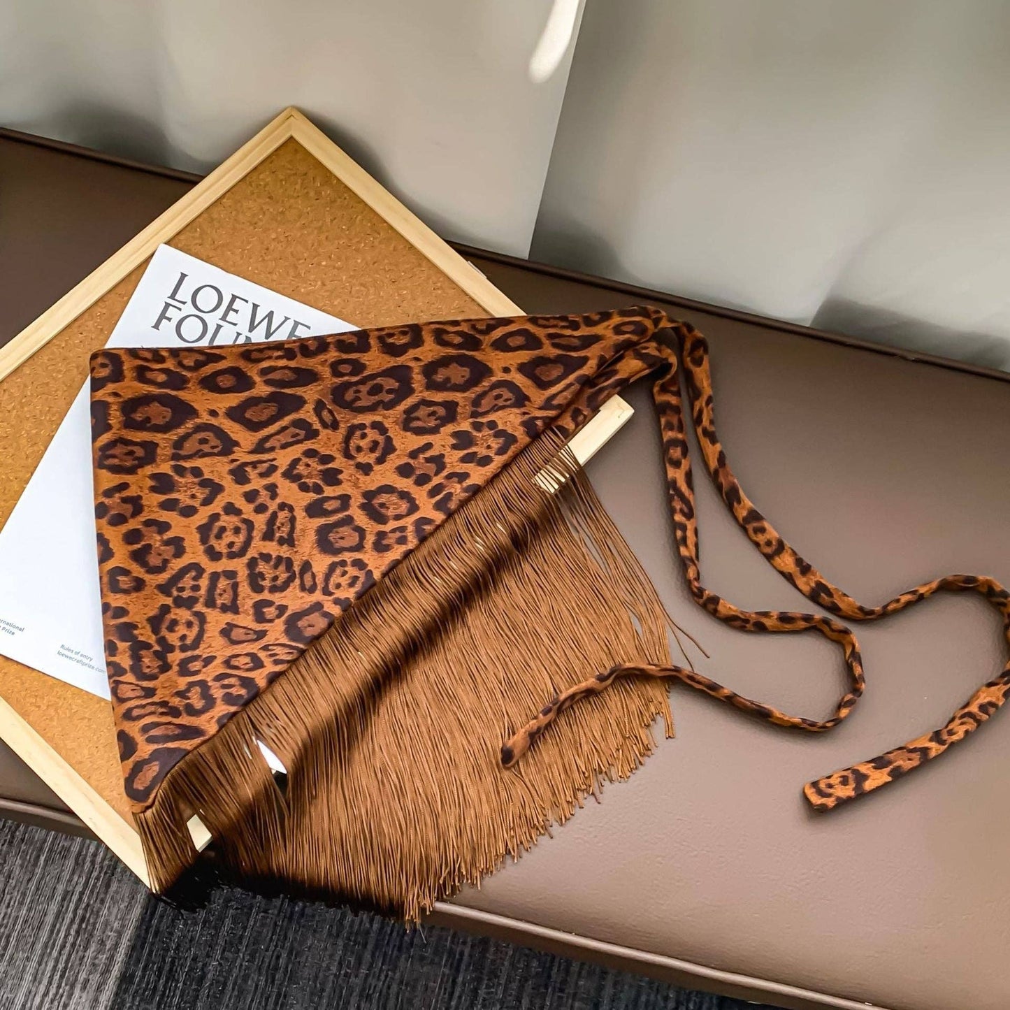 Leopard Tassel Belt Scarf