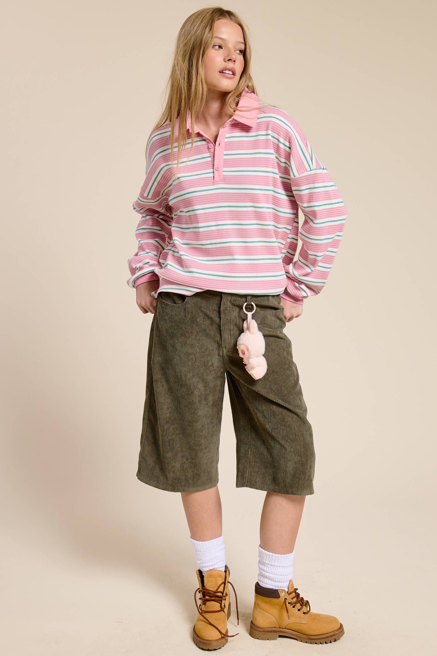 Multicolor Long Sleeve Polo