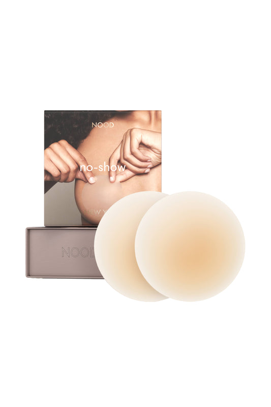 No-Show (Round) | Reuasble Adhesive Nipple Covers: 4in. / No 5 Soft Tan