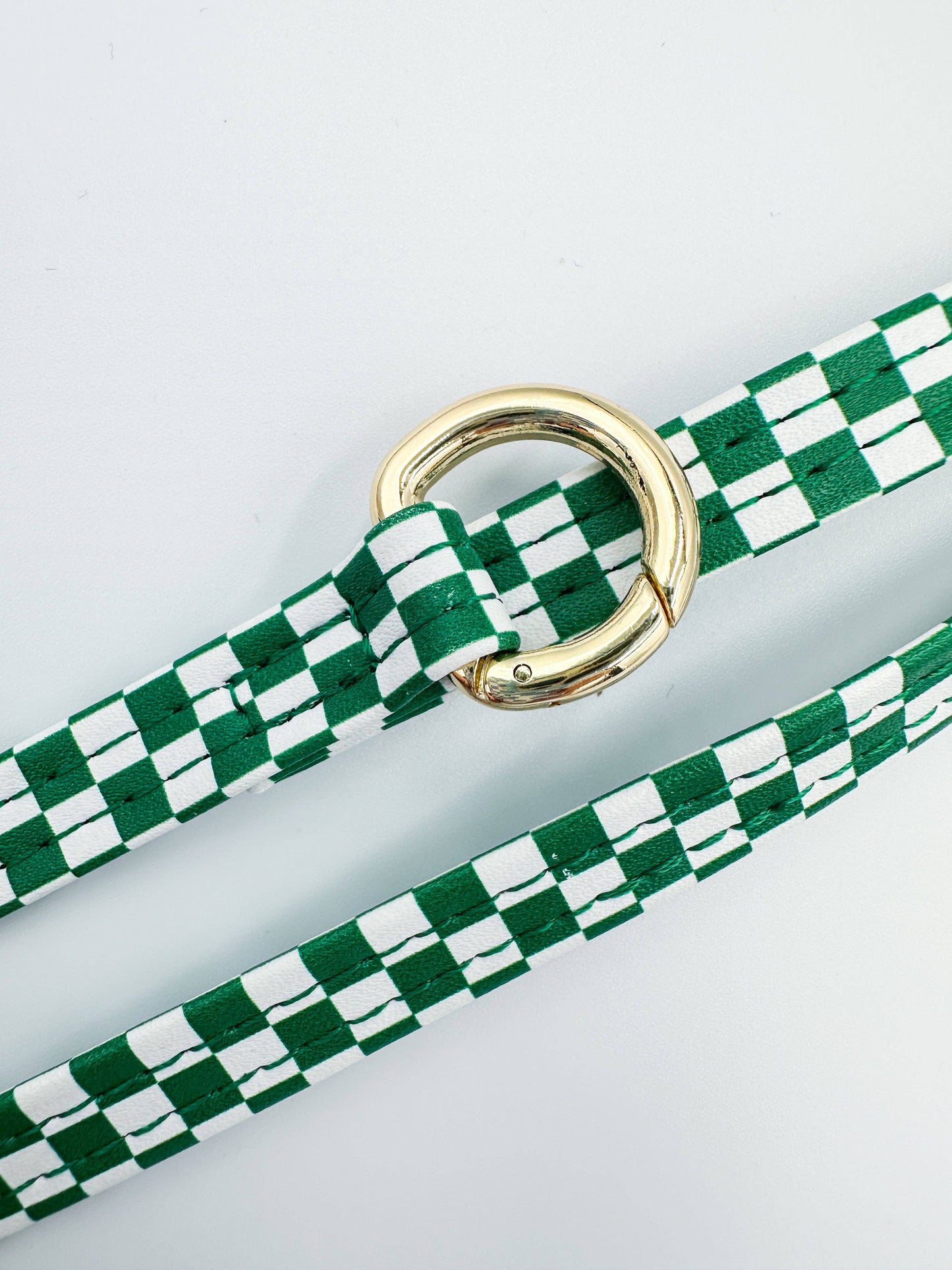 Single Green Checkered Phone Strap: Wristlet (14.5 inches)