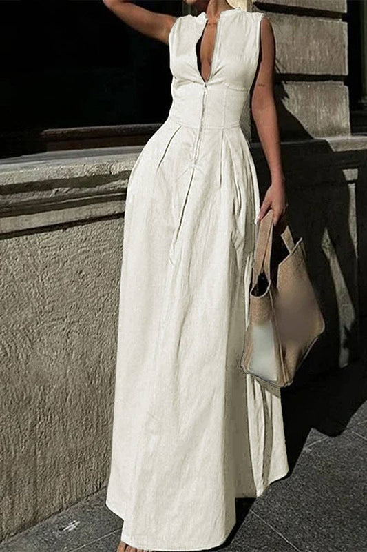 Zip-Front Maxi Dress
