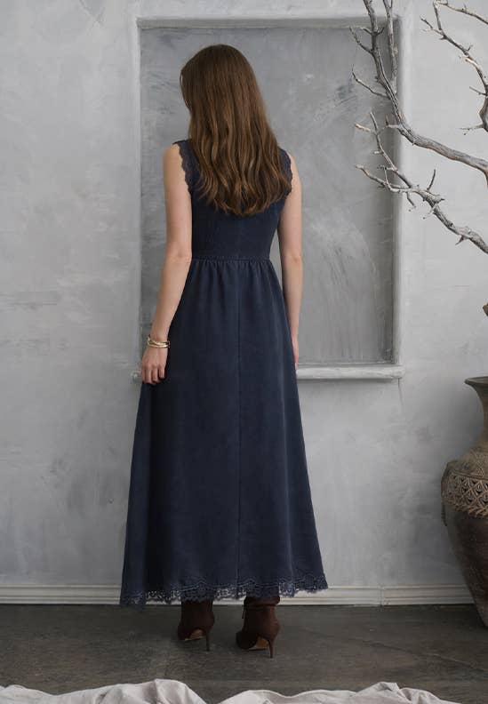 Lace V Neck Midi