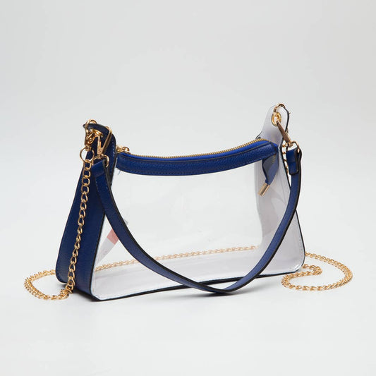 Clear Satchel Bag : Royal blue