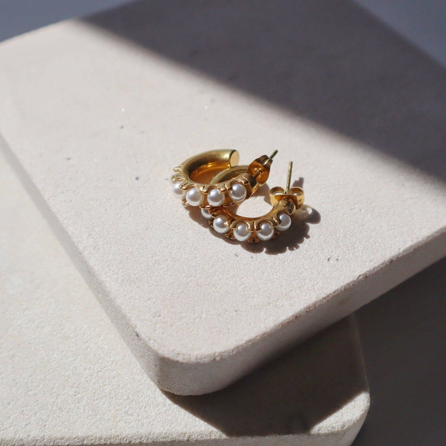 Nori Hoops | Pearl Hoop Earrings