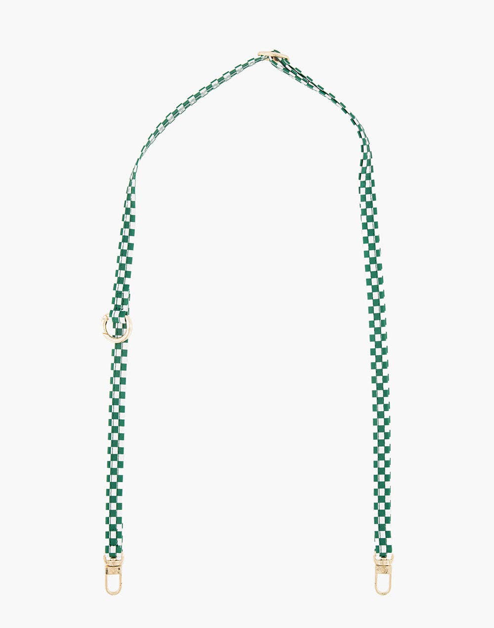 Single Green Checkered Phone Strap: Wristlet (14.5 inches)