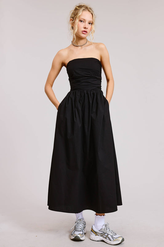 Strapless Corset Midi Dress