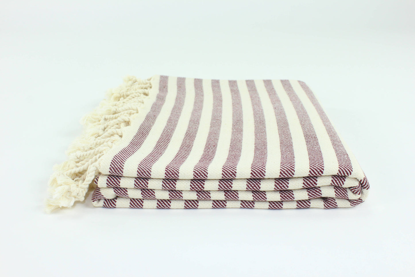 Turkish Burgundy Striped Towel