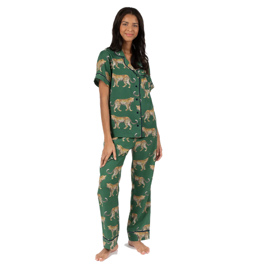 Cheetah Pajama Set Green