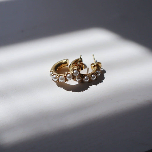 Nori Hoops | Pearl Hoop Earrings