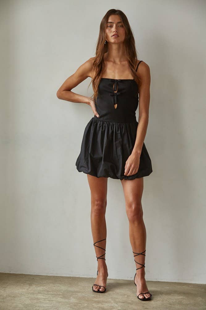 Poplin Balloon Mini Dress