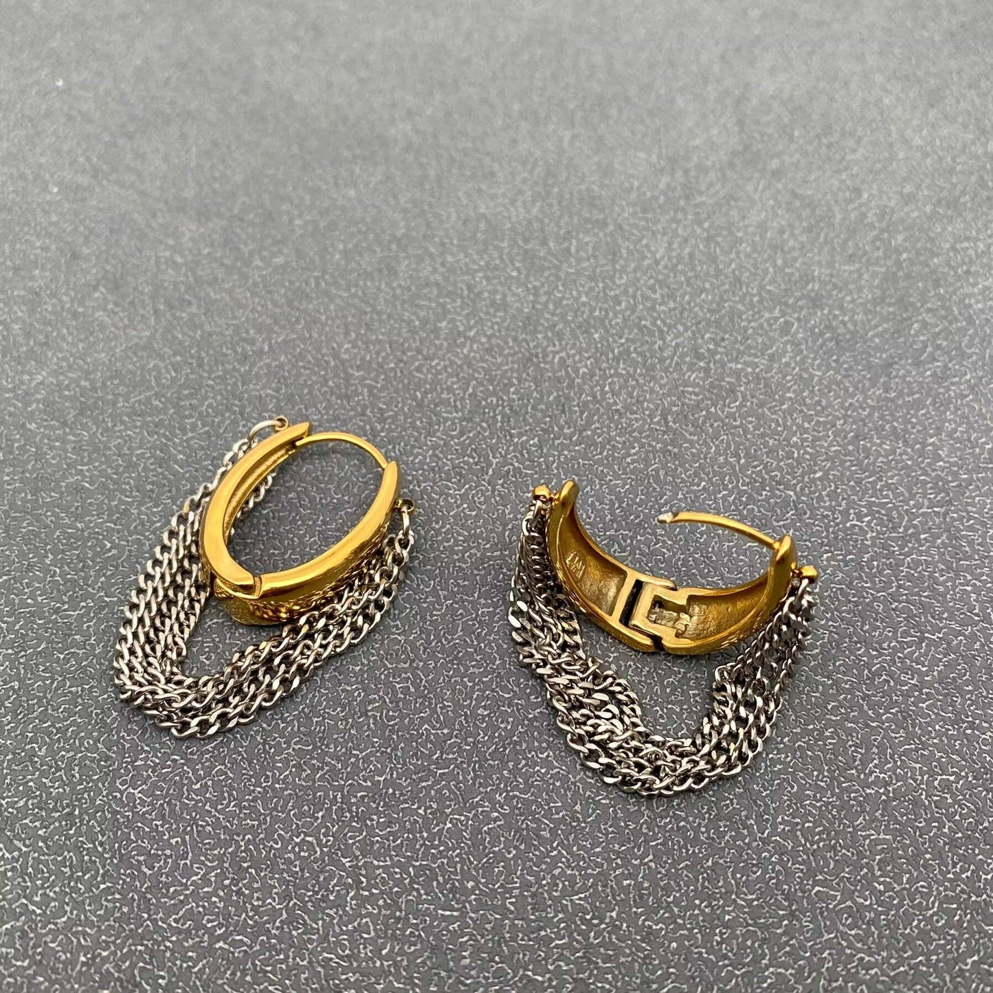 Multi-layer Chain Fringe Earrings