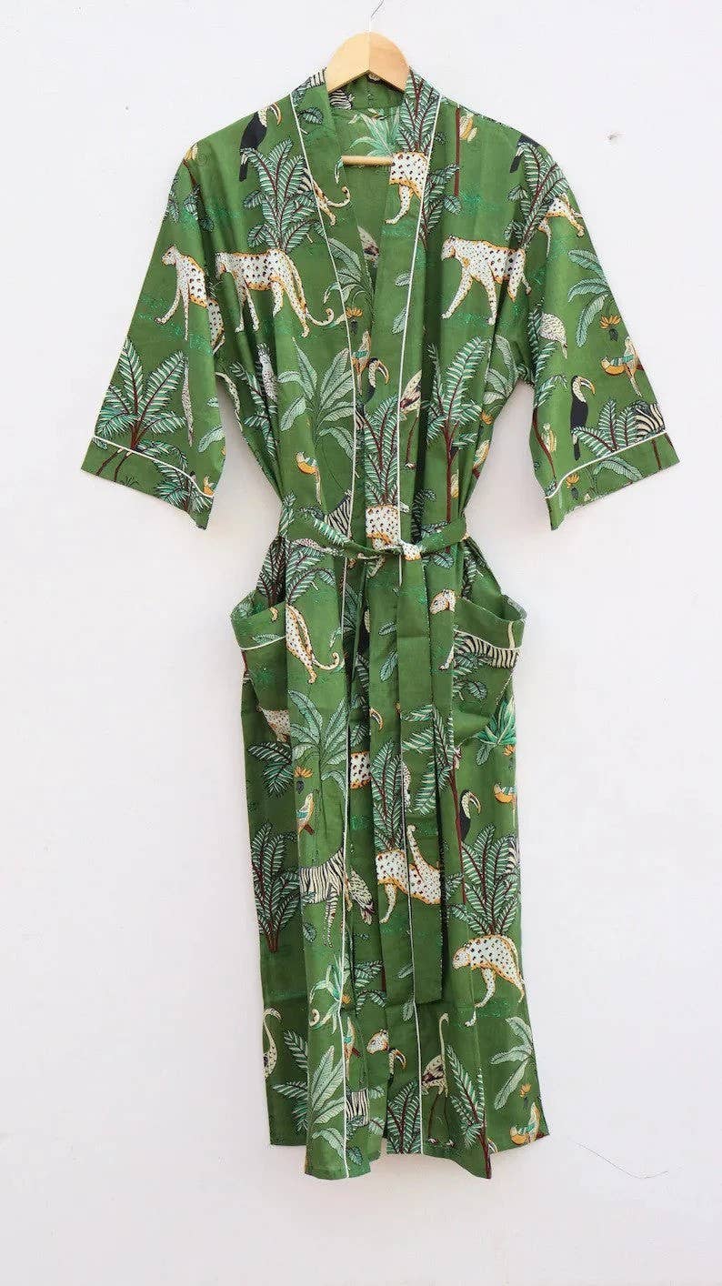 Boho Animal Printed Kimono Robe
