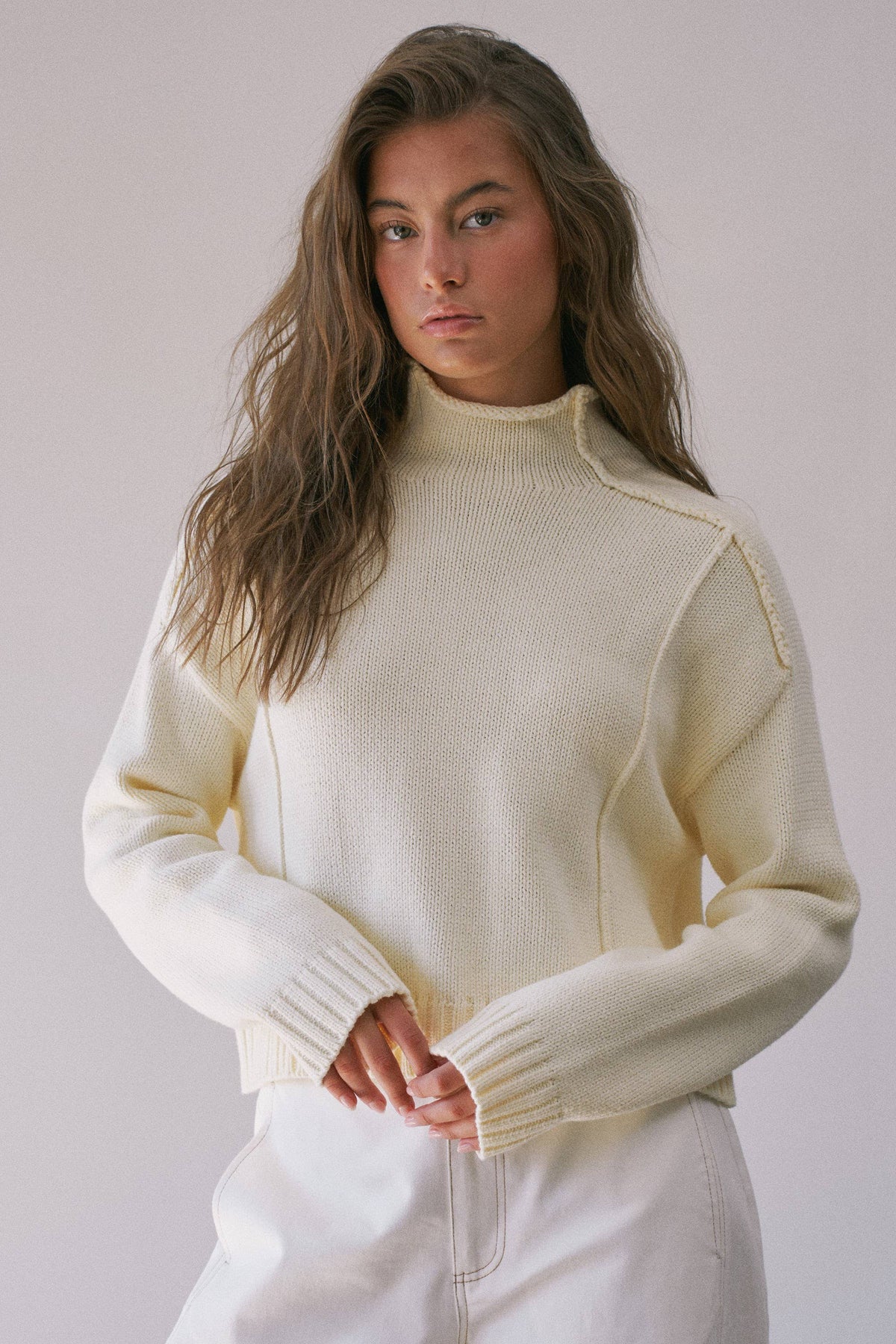 Mock Neck Sweater CREAM