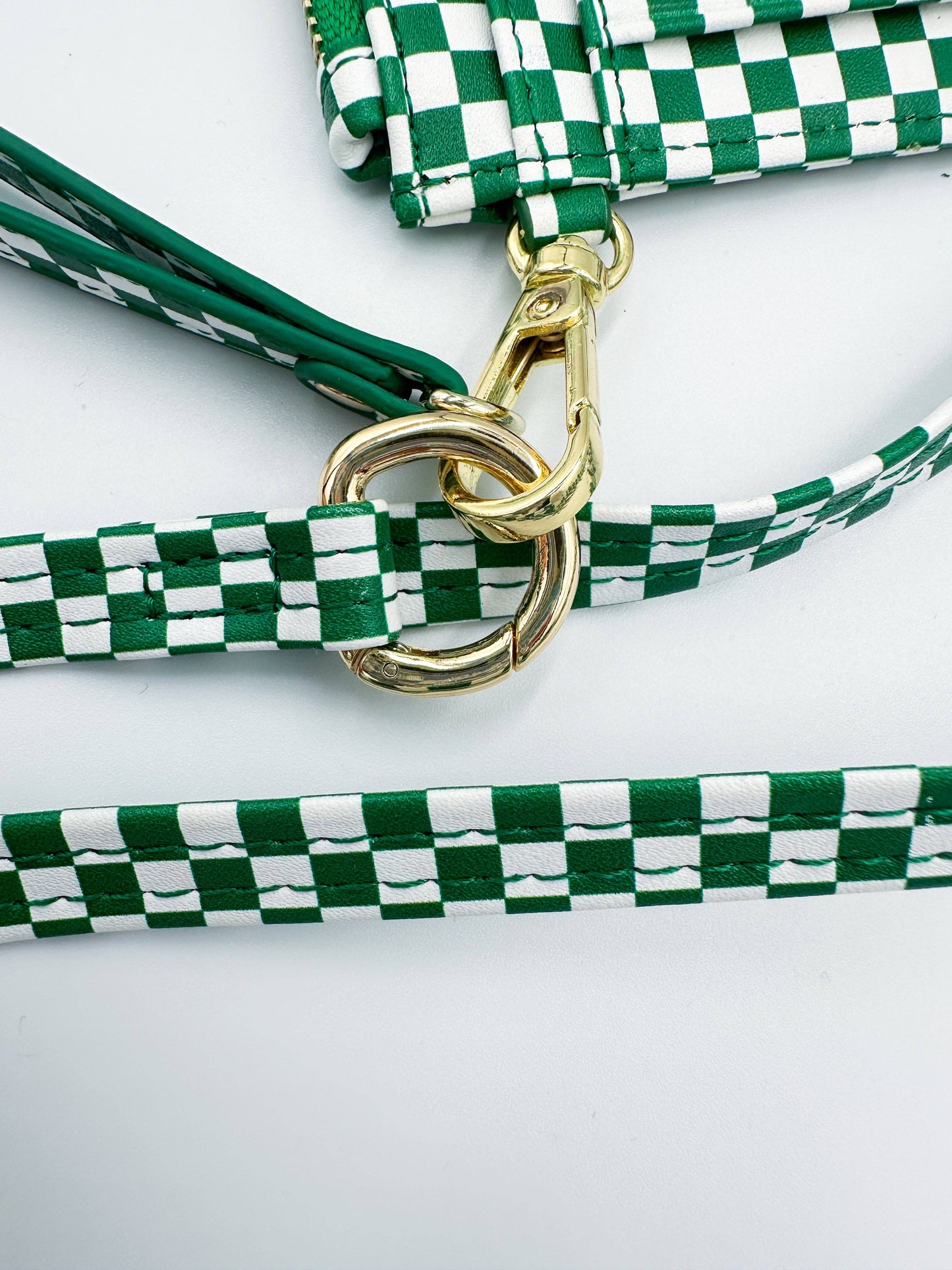Single Green Checkered Phone Strap: Wristlet (14.5 inches)