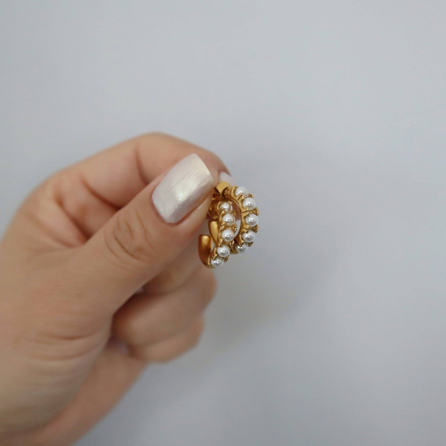 Nori Hoops | Pearl Hoop Earrings