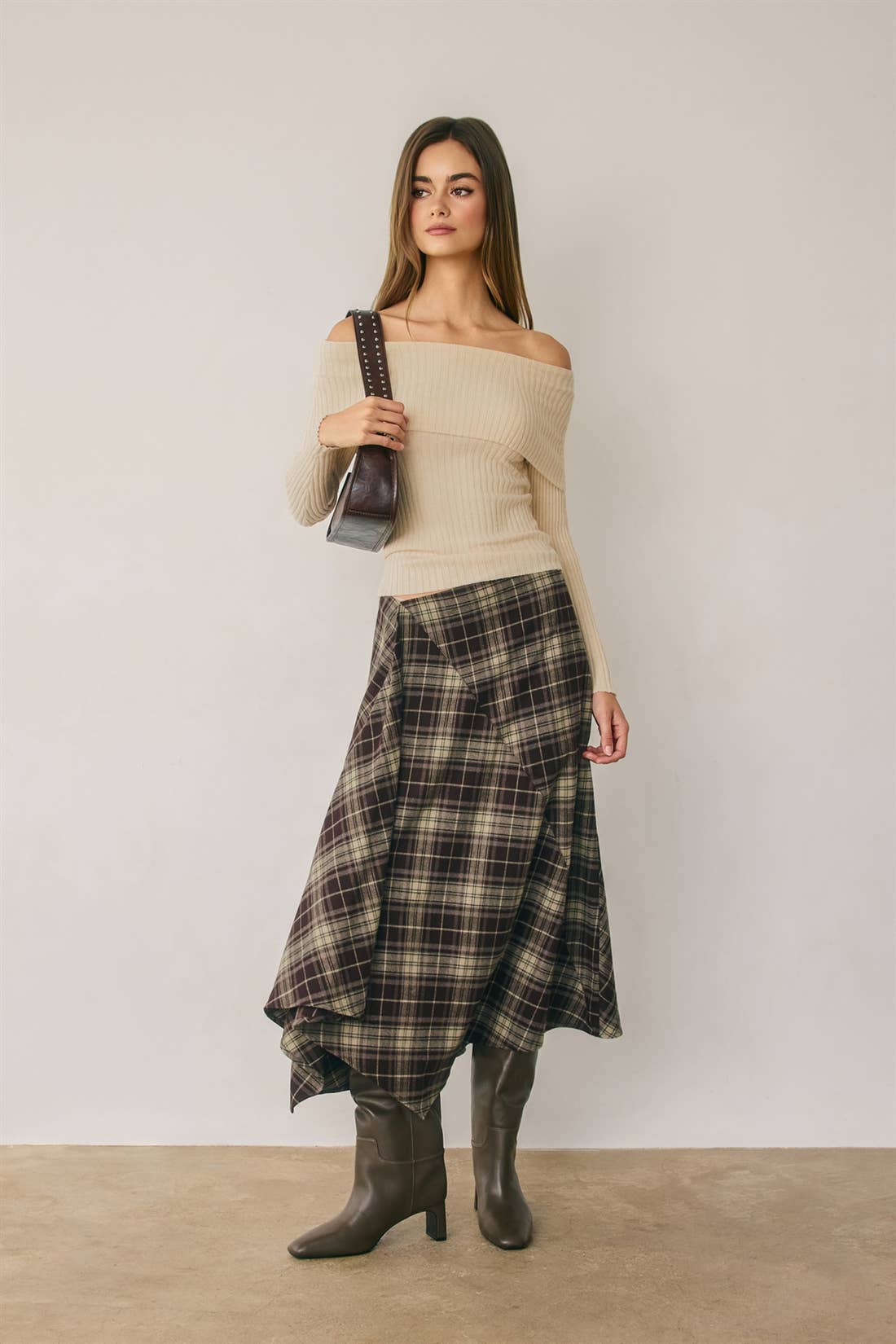 Plaid Midi Skirt