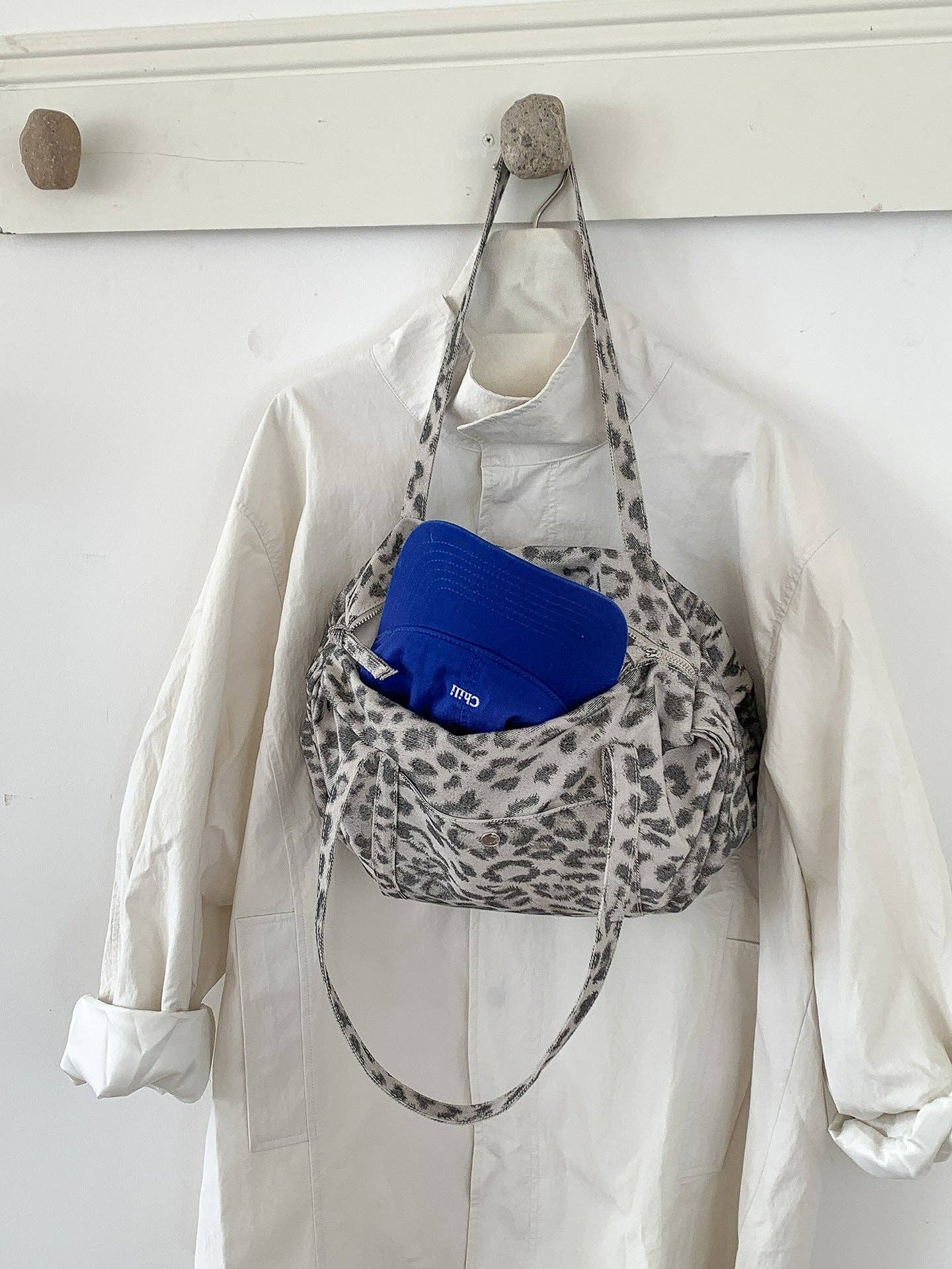 Vintage Leopard Large Shoulder Bag