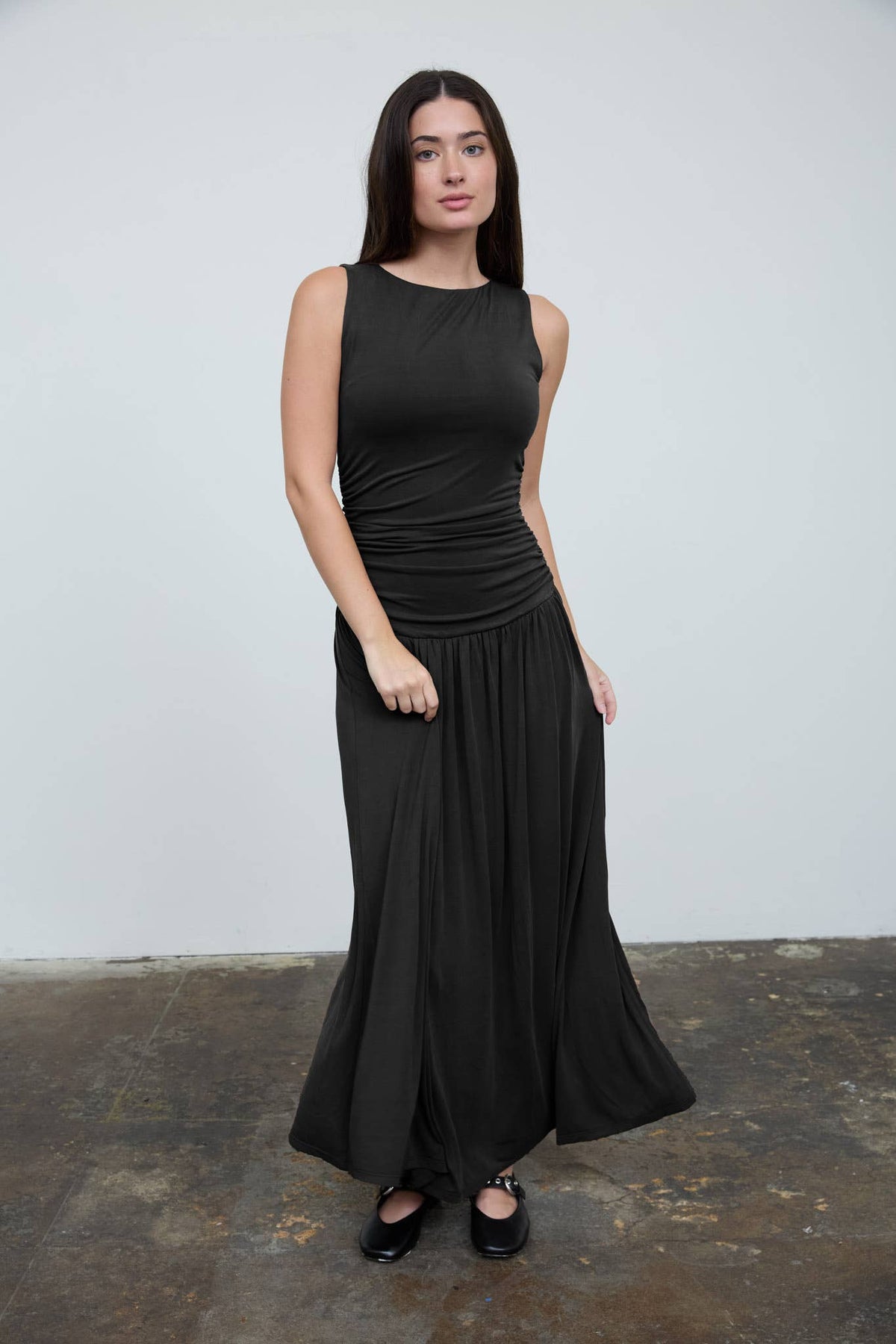 Brown Bodice Sleeveless Maxi