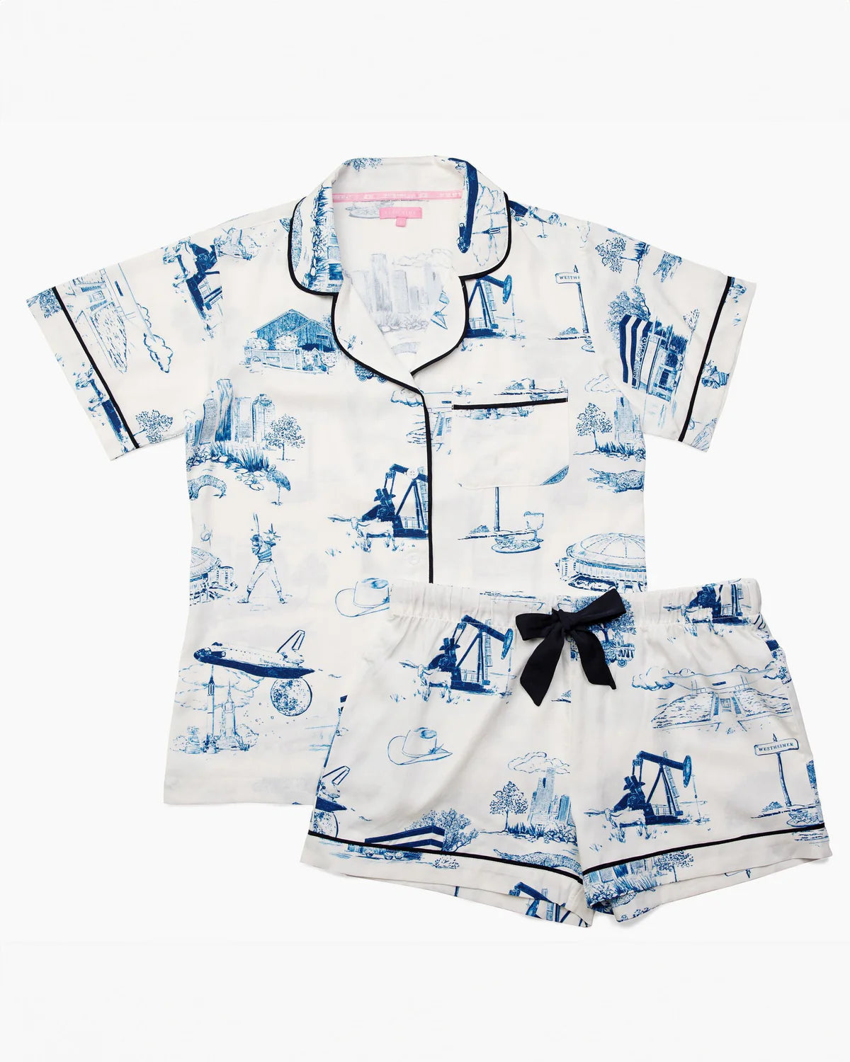 New Orleans Toile Pajama Short Set