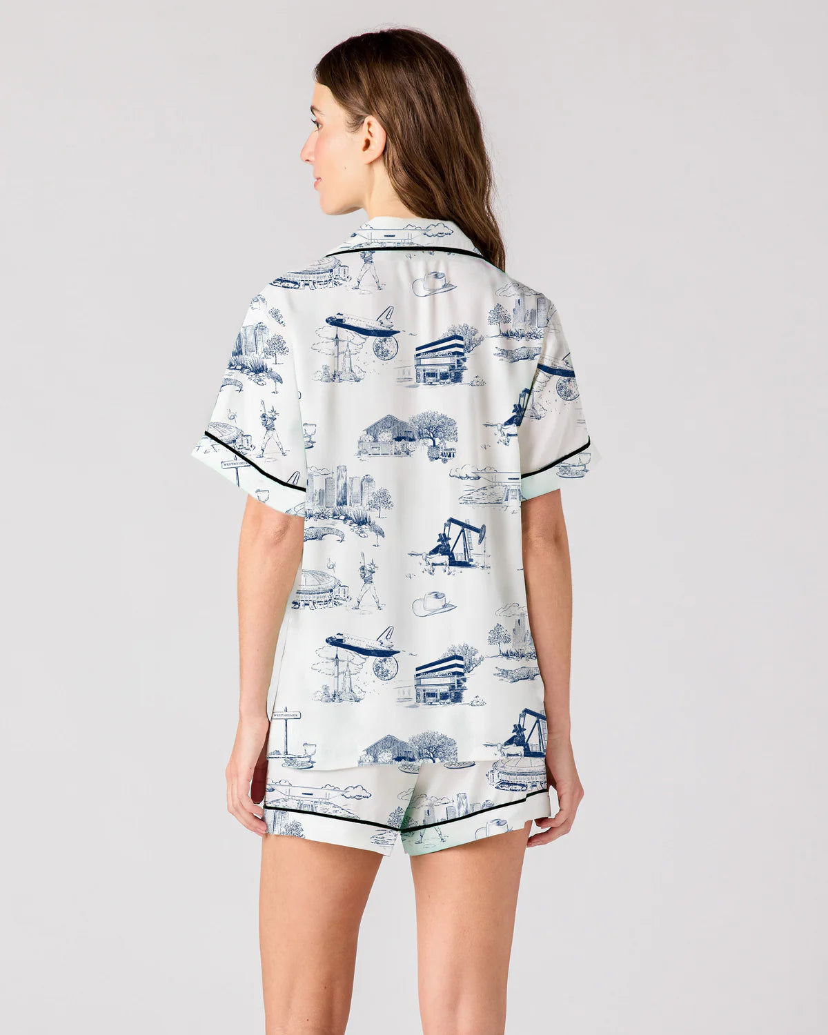 New Orleans Toile Pajama Short Set