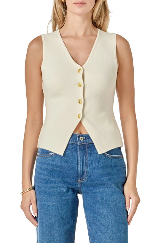 Cream Knit Vest