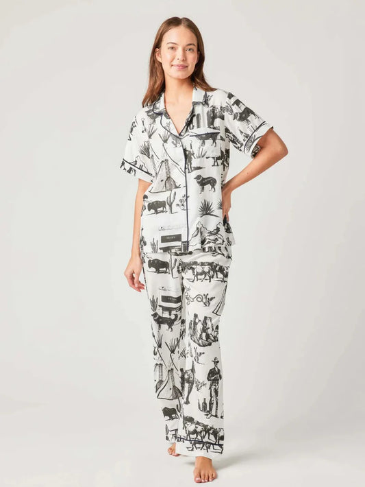 Marfa Toile Pajama Pants Set Black