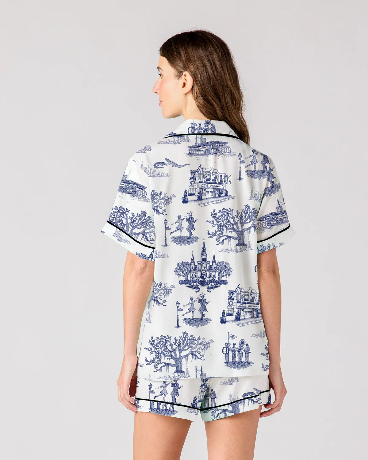 New Orleans Toile Pajama Short Set