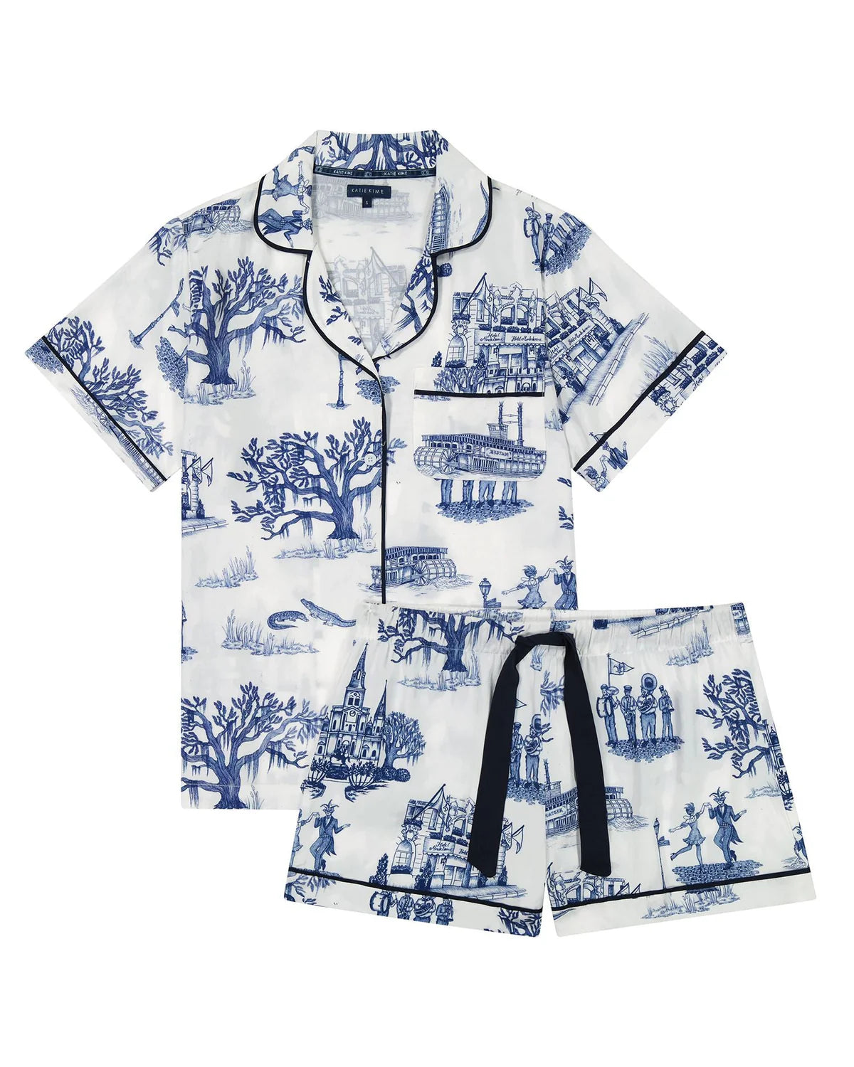 New Orleans Toile Pajama Short Set