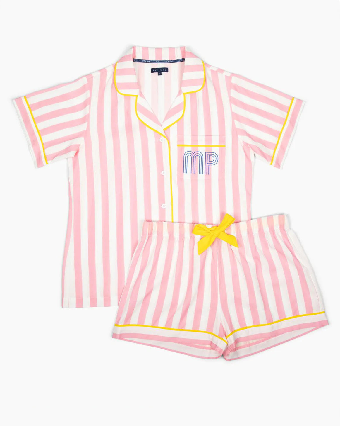 Retro Striped Pajama Short Set