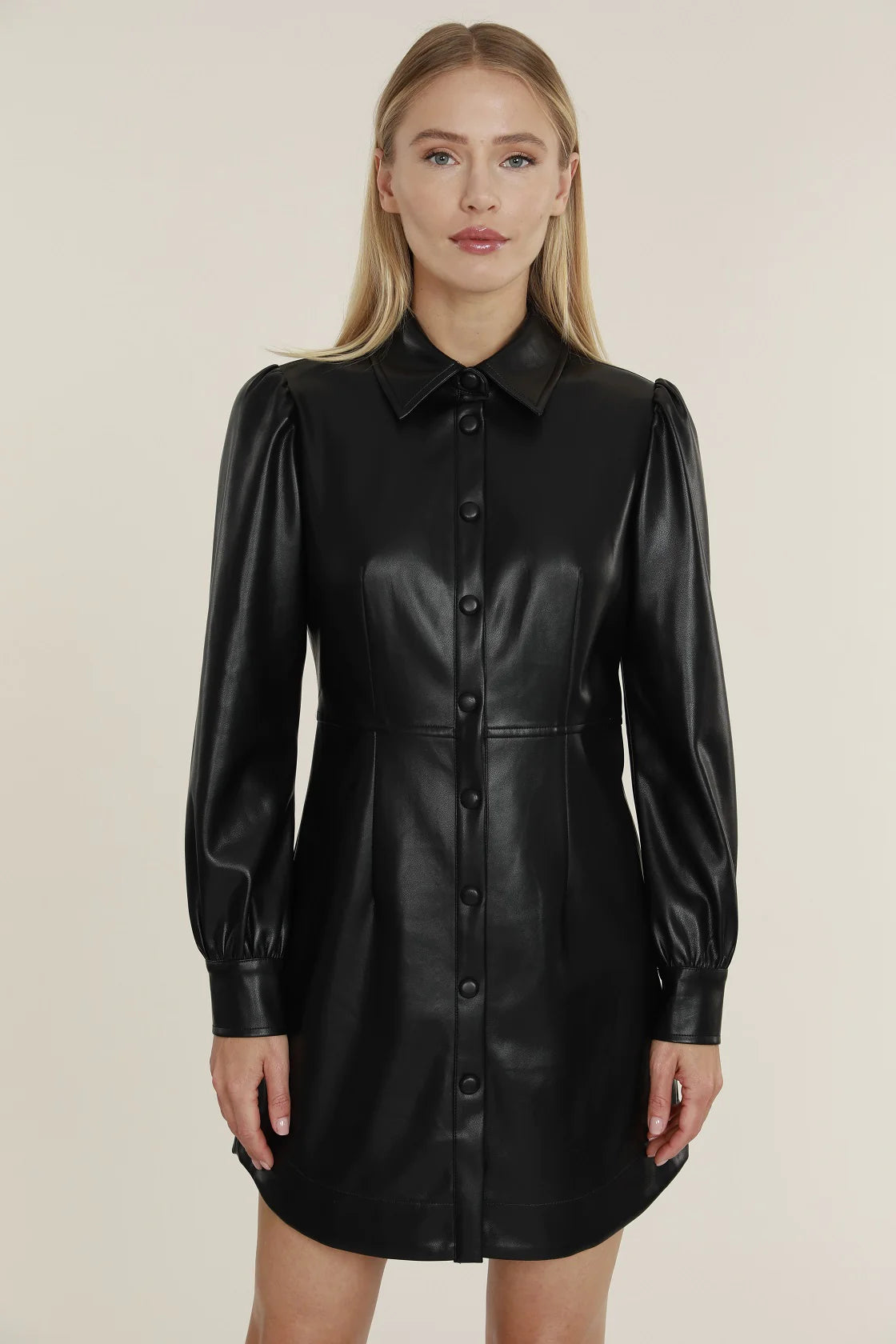 Vegan Leather Black Dress