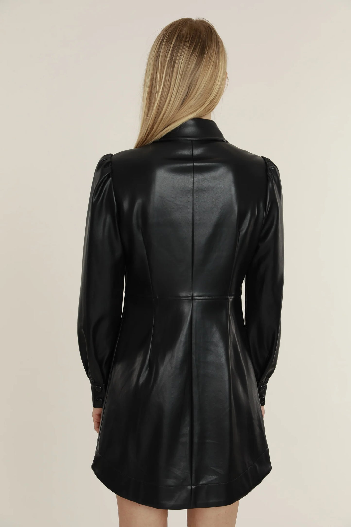 Vegan Leather Black Dress