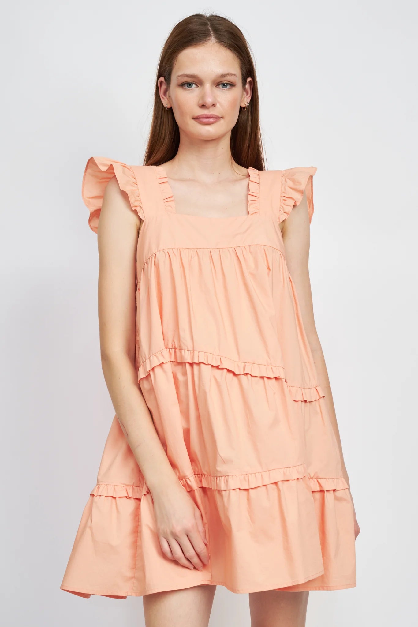 Tiered Tangerine Mini Dress